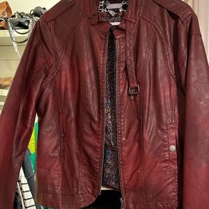 Red leather jacket